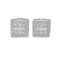 10K White Gold Diamond Square Stud Earrings | 0.50 CTW | Jewelry Palace