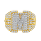 10K Yellow Gold Diamond “M” Initial Ring 1.45 ctw – Personalized Statement Ring | Jewelry Palace Lithonia, GA