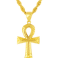 10K Yellow Gold Ankh Cross Pendant Necklace Set – Egyptian Symbol of Life | Jewelry Palace