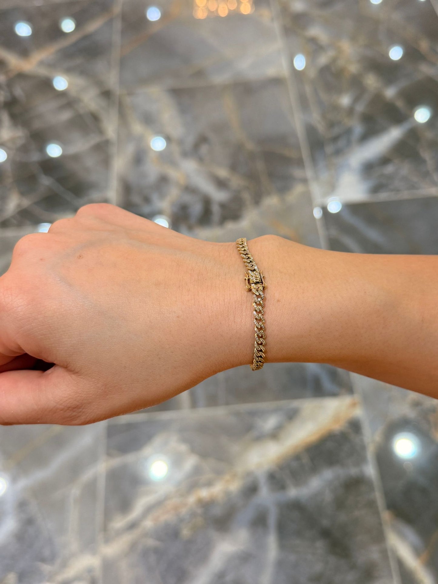 10K Yellow Gold 5MM Luxury Diamond Cuban Bracelet 0.95 ctw – Elegant 7" Link Design | Jewelry Palace