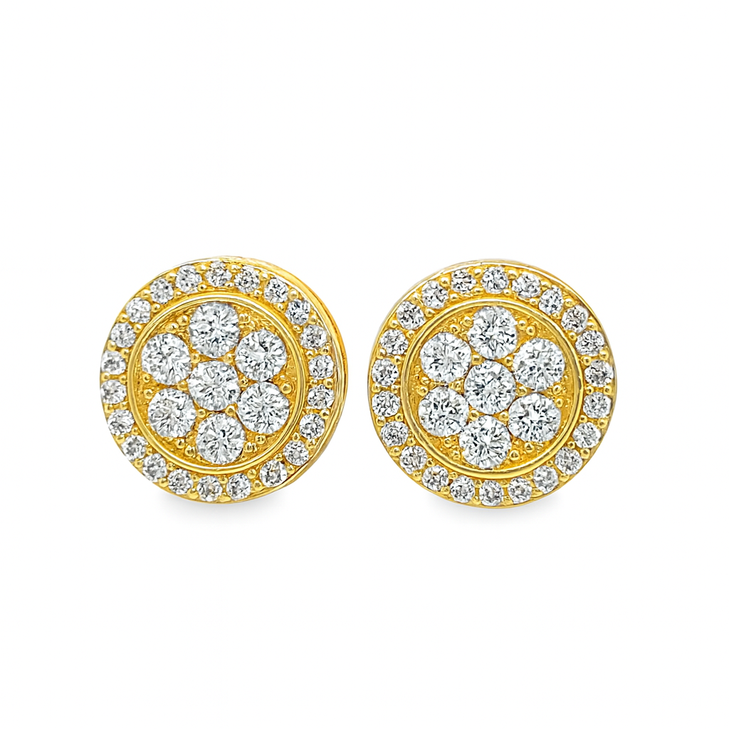 10K Yellow Gold Round Diamond Stud Earrings 0.50 ctw | Jewelry Palace