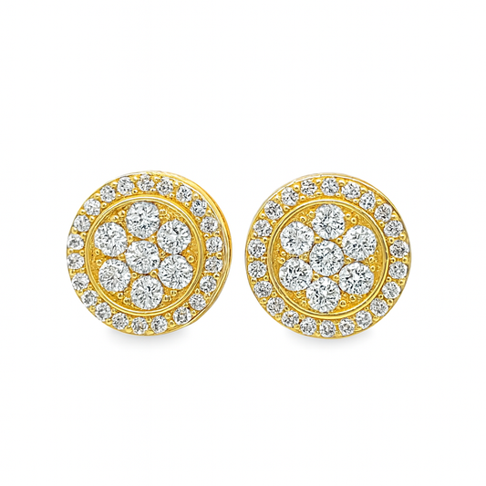 10K Yellow Gold Round Diamond Stud Earrings 0.50 ctw | Jewelry Palace