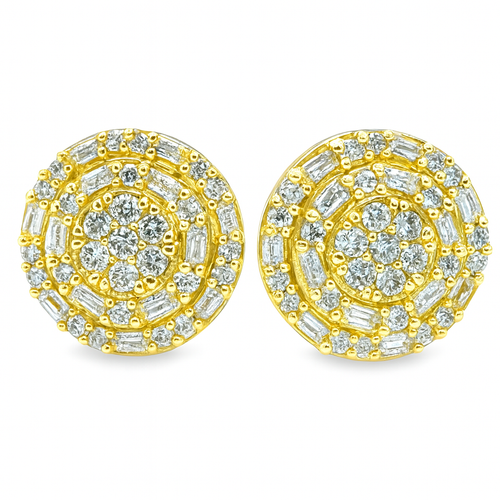 10K White Gold Diamond Round Cluster Stud Earrings 0.50 CTW | Jewelry Palace