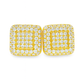 10K Yellow Gold Diamond Square Pave Stud Earrings 0.81 CTW | Jewelry Palace