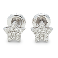 10K White & Yellow Gold Diamond Star Stud Earrings 0.08 CTW | Jewelry Palace