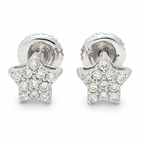 10K White & Yellow Gold Diamond Star Stud Earrings 0.08 CTW | Jewelry Palace