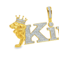 10K Yellow Gold Diamond “King” Pendant with Lion Crown 2.0 ctw