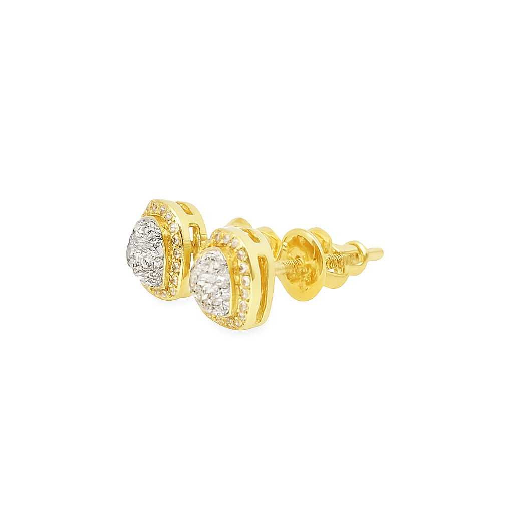 10K Yellow Gold Diamond Heart-Shaped Stud Earrings – 0.22 CTW | Jewelry Palace