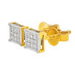 10K Yellow Gold Diamond Square Stud Earrings 0.25 CTW | Jewelry Palace
