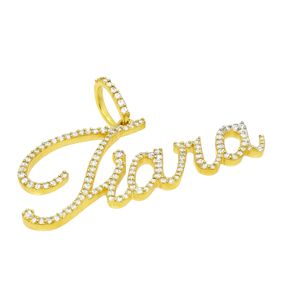 10K Yellow Gold Diamond "Tiara" Letter Pendant 1.5 ctw