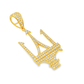 10K Yellow Gold Diamond Trident Pendant 1.50 CTW | Jewelry Palace