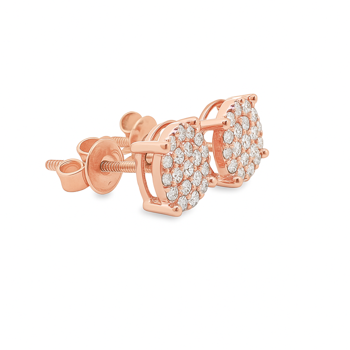 10K Rose Gold 0.33 ctw Diamond Round Cut Earrings | Elegant Studs | Jewelry Palace