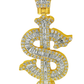 10K Yellow Gold Baguette Diamond "Dollar Sign" Pendant 1.65 ctw