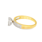10K Yellow Gold Diamond Wedding Ring Trio Set with Baguette Diamond 0.85 ctw
