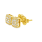 10K Yellow Gold Diamond Square Earrings – 0.21 CTW Baguette & Round Design | Jewelry Palace