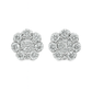 10K White Gold Diamond Round Cluster Stud Earrings 0.86 CTW | Jewelry Palace