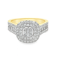 10K Yellow Gold Diamond Cushion Halo Engagement Ring Bridal Style 0.73 CTW