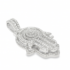 10K White Gold 1.20 CTW Diamond Hamsa Hand Pendant