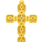 10K Yellow Gold Diamond Cross Pendant 1.60 ctw | Cluster-Set Round Diamonds