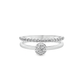 14K White Gold Diamond Cluster Stacking Ring 0.32 CTW – Dainty Pavé Band Promise Ring