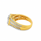 14k Two Tone Gold Baguette Diamond Square Cut Ring 1.48 ctw