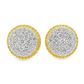 10K Yellow Gold 1.00 ctw Diamond Circle Earrings | Beaded Bezel Design | Jewelry Palace