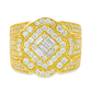 10K Yellow Gold Diamond Ring with Square Cut Diamonds 2.11 CTW | Jewelry Palace