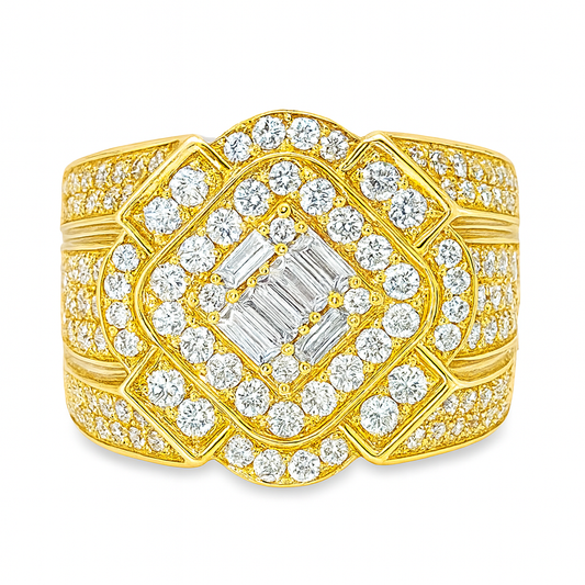 10K Yellow Gold Diamond Ring with Square Cut Diamonds 2.11 CTW | Jewelry Palace