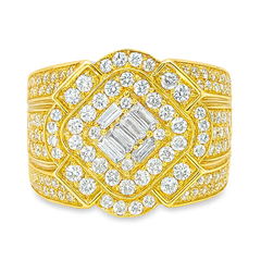 10K Yellow Gold Diamond Ring with Square Cut Diamonds 2.11 CTW | Jewelry Palace