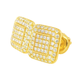 10K Yellow Gold Diamond Square Pave Stud Earrings 0.81 CTW | Jewelry Palace