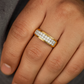 Mens Diamond Band 10K Yellow Gold Two Row Wedding Ring 0.75 CTW