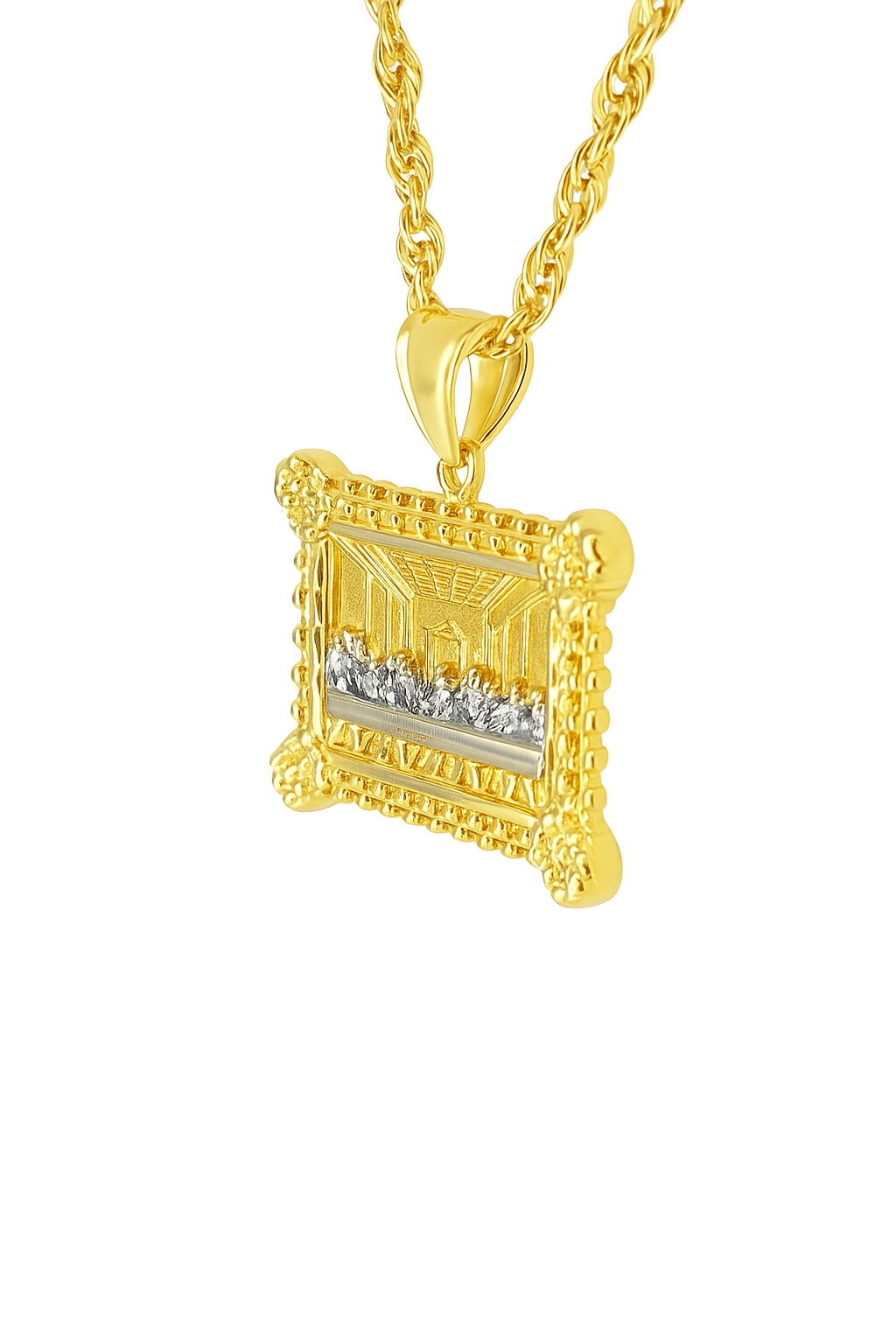 10K Yellow Gold Last Supper Pendant Necklace Set – Religious & Timeless Design | Jewelry Palace
