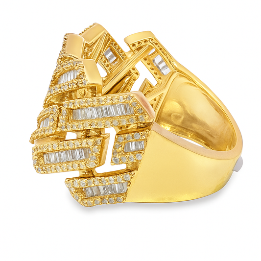 Men’s 10K Yellow Gold Cuban Diamond Ring | 2.50 CTW | Jewelry Palace