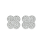 10K White & Rose Gold Diamond Earrings with Round Brilliant Diamonds 1.25 CTW | Jewelry Palace