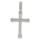 10K Yellow Gold Diamond Cross Pendant with Round Brilliant Cut Diamonds 2.00 ctw