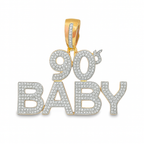 10K Yellow Gold Diamond “90s Baby” Pavé Pendant 0.82 ctw