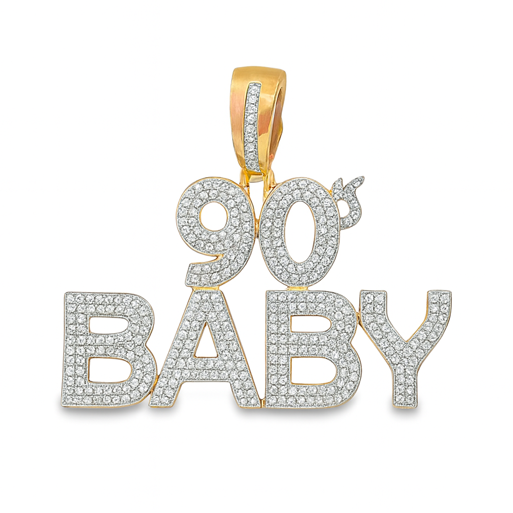 10K Yellow Gold Diamond “90s Baby” Pavé Pendant 0.82 ctw