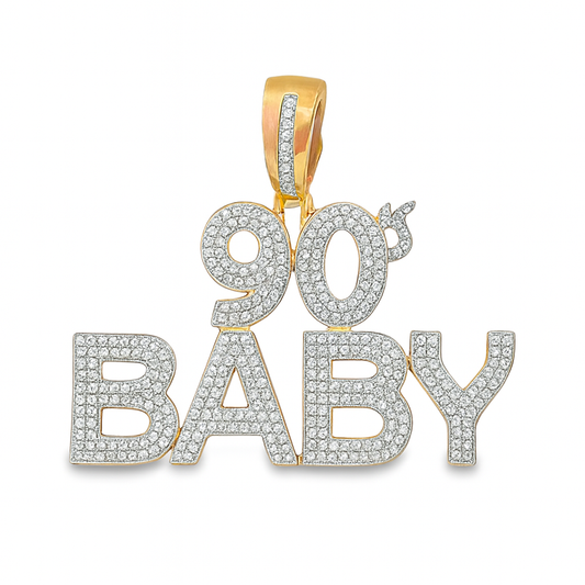 10K Yellow Gold Diamond “90s Baby” Pavé Pendant 0.82 ctw