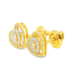 10K Yellow & White Gold 0.18 ctw Diamond Double Heart Earrings | Two-Tone Variant | Jewelry Palace