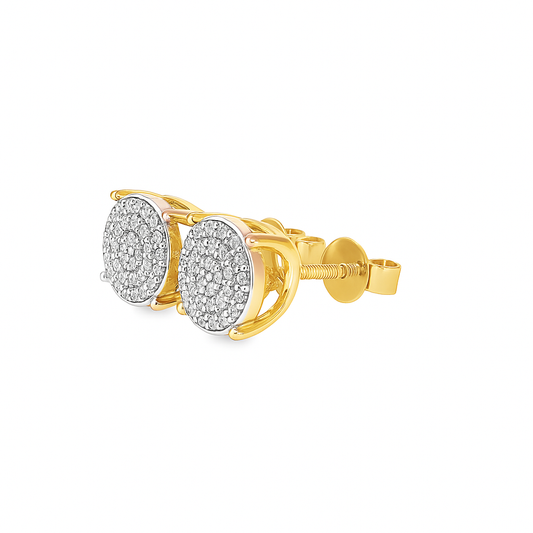 10K Yellow Gold Diamond Cluster Stud Earrings | 0.25 CTW | Jewelry Palace