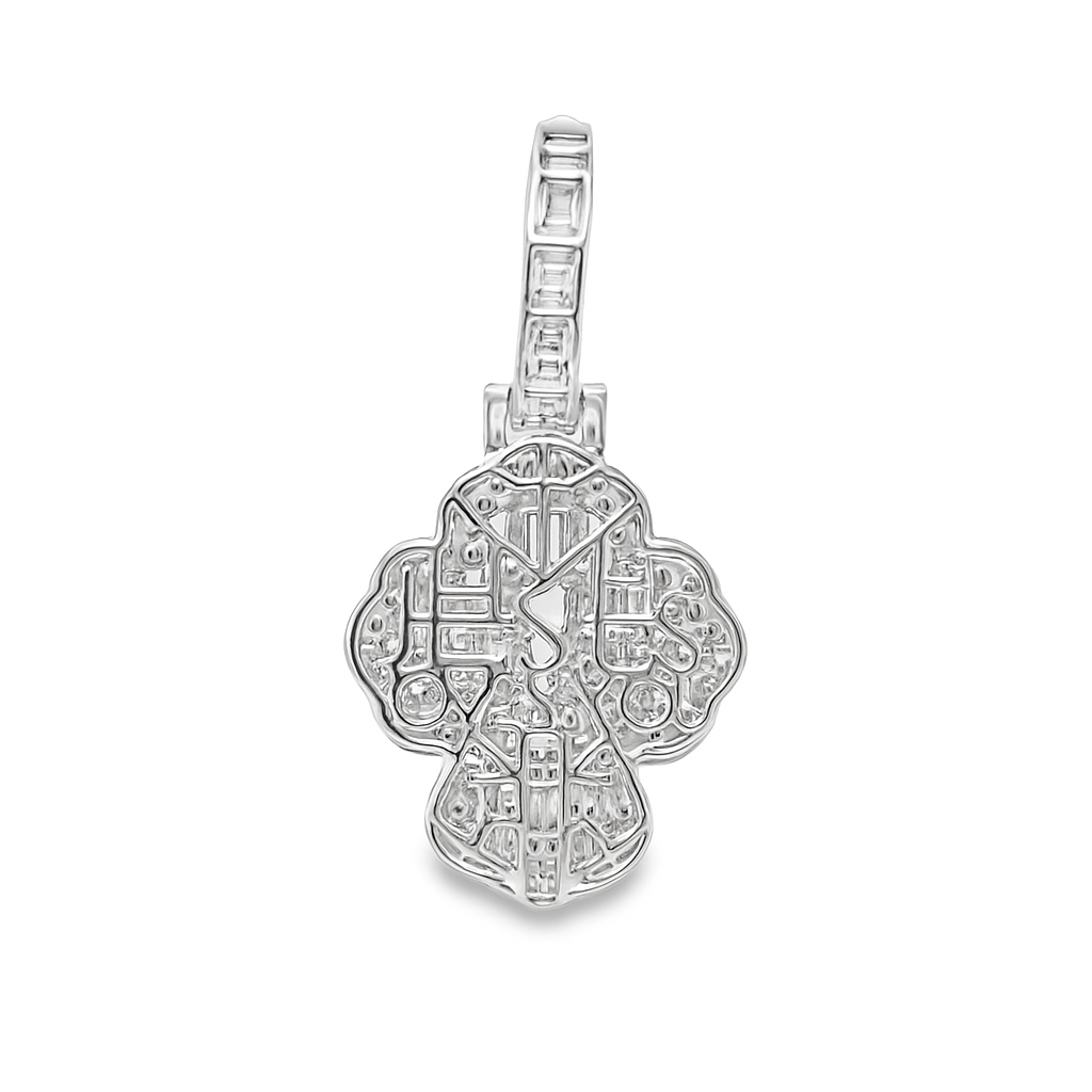 10K Yellow and White Gold Baguette Fancy Cross with 3.00 CTW Diamonds