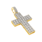 10K Yellow Gold Diamond Cross Pendant with Round Brilliant Diamonds 4.00 ctw
