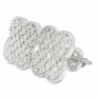 10K White & Rose Gold Diamond Earrings with Round Brilliant Diamonds 1.25 CTW | Jewelry Palace