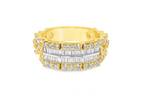 1.67 CTW 10K Yellow Gold Diamond Eternity Band | Baguette & Round Diamond Ring | Jewelry Palace