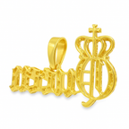 Yellow Gold Diamond "Queen" Pendant with Round Brilliant Cut Diamonds 1.00 ctw