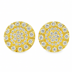 10K Yellow Gold 0.93 ctw Diamond Round Shaped Earrings | Classic Cluster Studs | Jewelry Palace