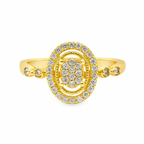 14k Yellow Gold Oval Shape Diamond Promise Ring 0.22 ctw