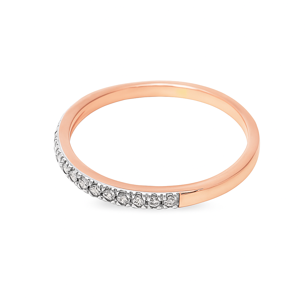 10K Rose Gold Stackable Womens Diamond Band 0.15 ctw
