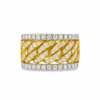 10K Yellow Gold Diamond Wide Curb Band Ring 5.50 ctw – Luxury Statement Ring | Jewelry Palace Lithonia, GA