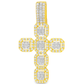 10K Yellow Gold Diamond Cross Pendant with Baguette-Cut Diamonds 2.00 ctw